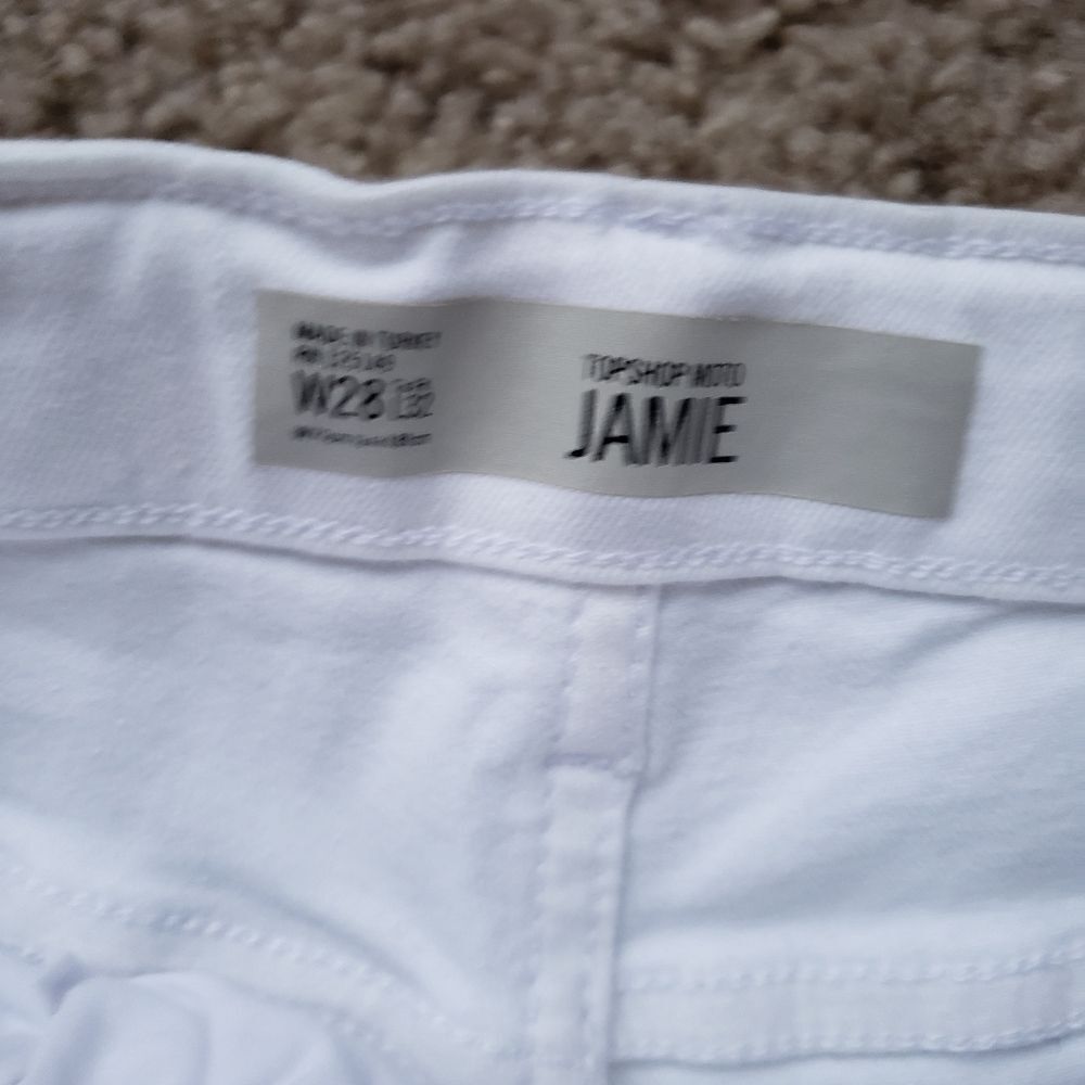 TOPSHOP Jamie Off White Recycled Cotton Blend Jeans Size 28 - Picture 9 of 12